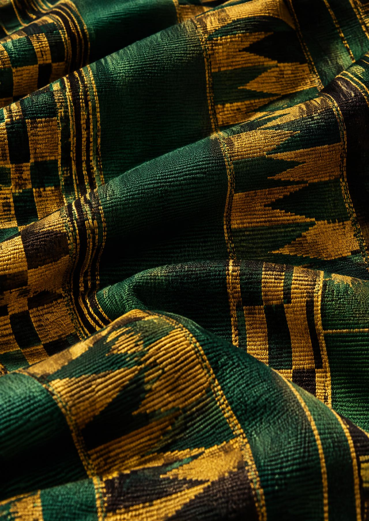 Detail of hand-woven Kente cloth